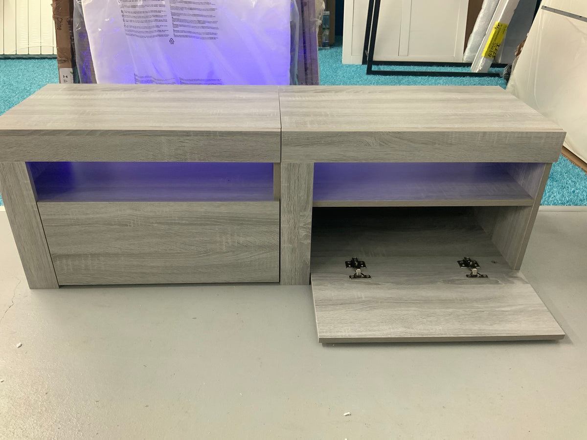 vidaXL Meuble TV avec lumières LED sonoma gris 120x35x40 cm