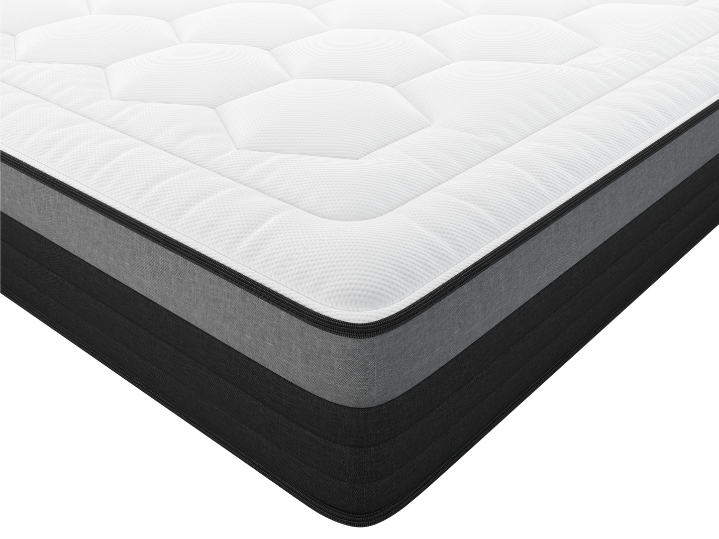 NEUF - Matelas 160 x 200 cm hybride ressorts ensachés 7 zones et mémoire de forme ép.25cm - AMARANTE de NATUREA