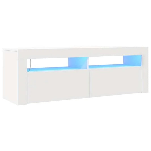 vidaXL Meuble TV avec lumières LED blanc 120x35x40 cm