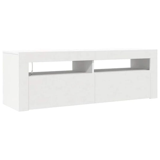 vidaXL Meuble TV avec lumières LED blanc 120x35x40 cm