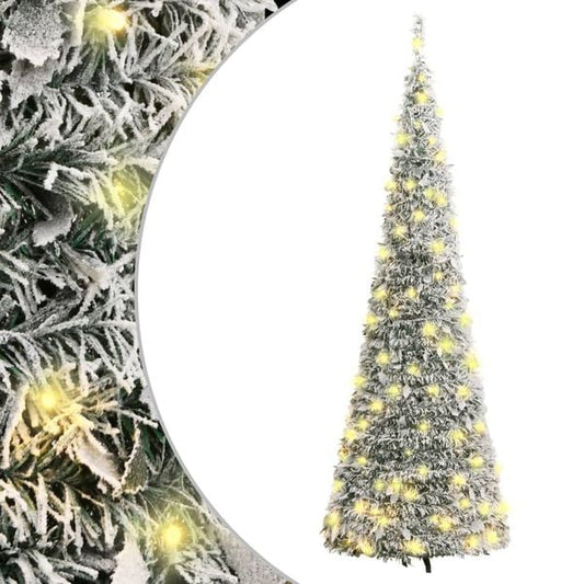 NEUF - vidaXL Sapin de Noël artificiel escamotable avec neige floquée 200 LED