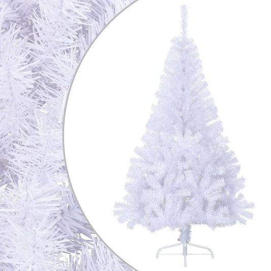 NEUF - vidaXL Sapin de Noël artificiel moitié avec support blanc 150 cm PVC