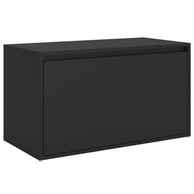vidaXL Banc d'entrée 80x40x45 cm Noir Bois d'ingénierie