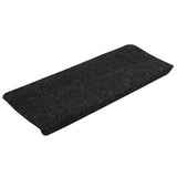 vidaXL Tapis d'escalier autocollants 15 pcs 65x24,5x3,5 cm Gris