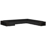 vidaXL Salon de jardin 11 pcs avec coussins Résine tressée Noir