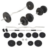 vidaXL Ensemble d'haltères et barres d'haltères 30 kg