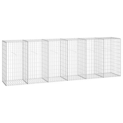 vidaXL Mur en gabion avec couvercles Acier galvanisé 300 x 50 x 100 cm