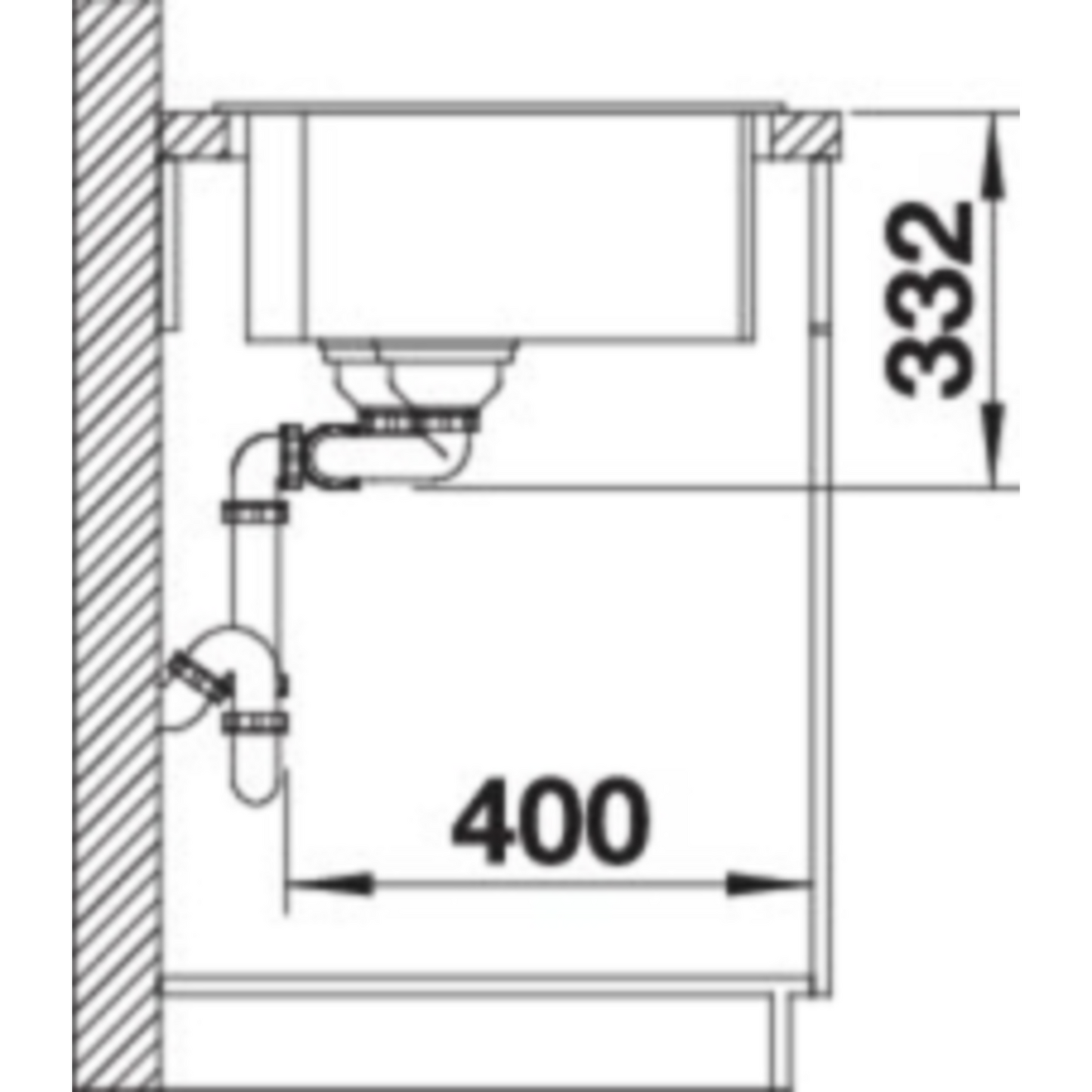 NEUF - Blanco évier Naya 8 S cuve droite anthracite manuel