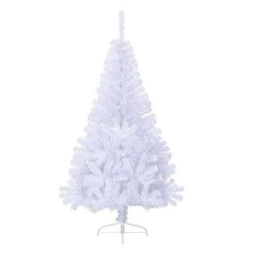 vidaXL Sapin de Noël artificiel moitié avec support blanc 150 cm PVC