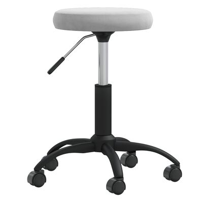 vidaXL Chaise pivotante de bureau Gris clair Velours