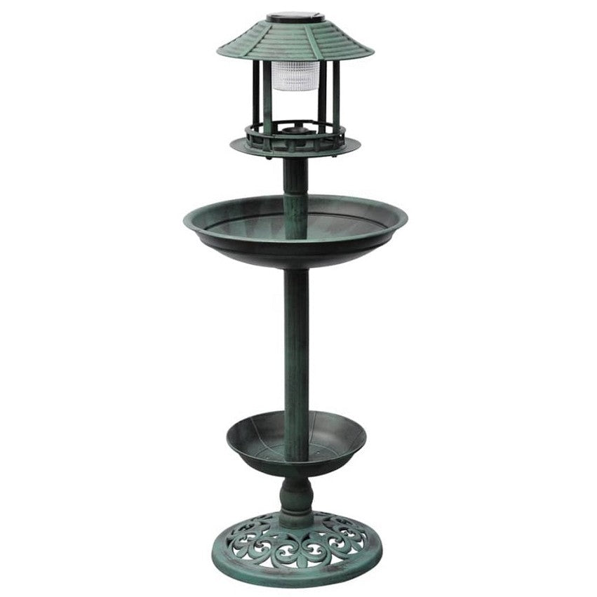 vidaXL Mangeoire à oiseaux avec lampe solaire