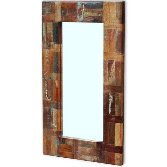 vidaXL Miroir Bois de récupération massif 80x50 cm