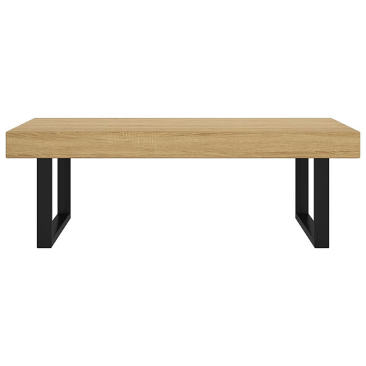 Table basse Marron clair et noir 120x60x40 cm MDF et fer - vidaXL