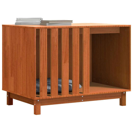 vidaXL Maison pour Chiens Brun cire 100 x 70 x 70 cm Pin massif