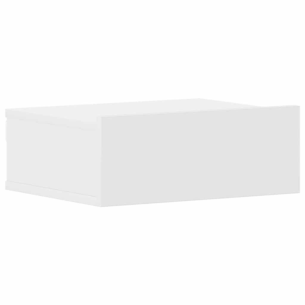 Tables de chevet flottantes 2 pcs Blanc bois d’ingénierie - vidaXL