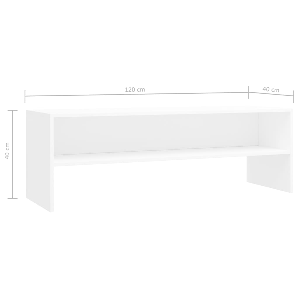 vidaXL Meuble TV Blanc 120x40x40 cm Bois d'ingénierie