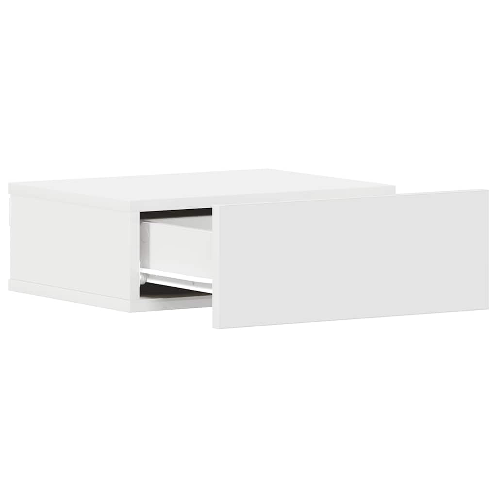 Tables de chevet flottantes 2 pcs Blanc bois d’ingénierie - vidaXL