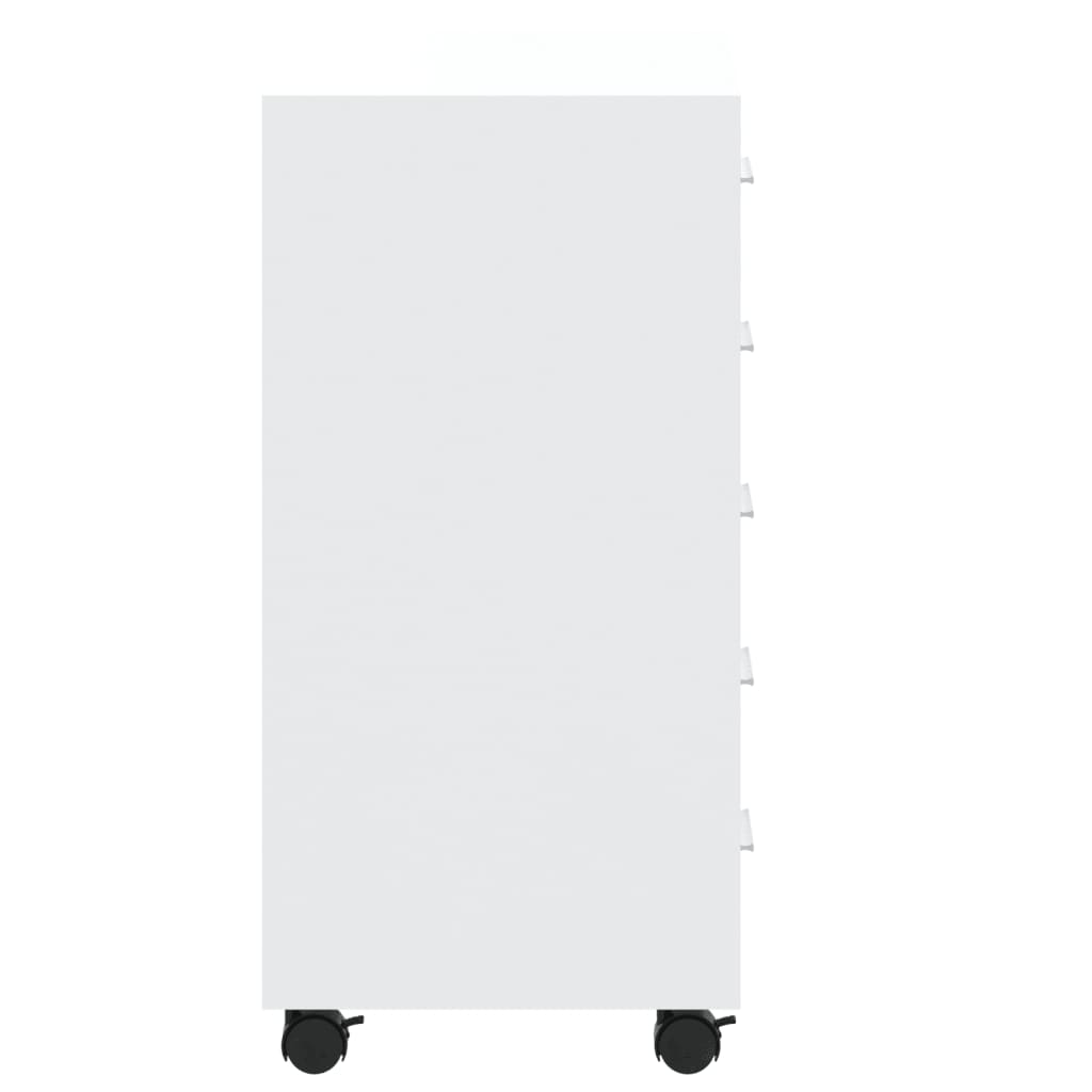 Armoire à tiroirs avec roulettes Blanc brillant Bois ingénierie - vidaXL