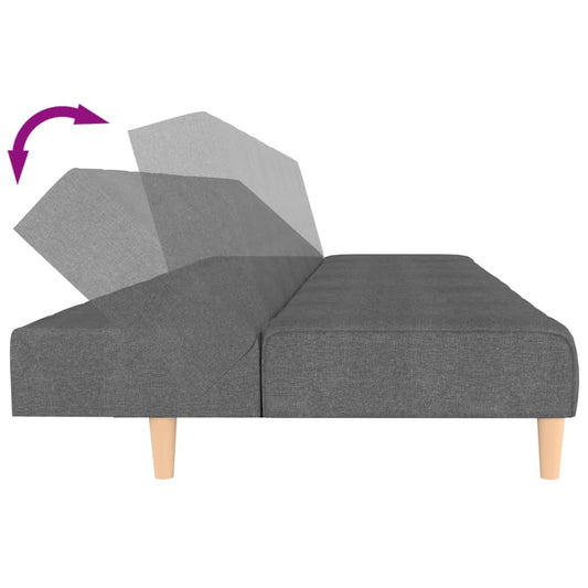 vidaXL Canapé-lit à 2 places gris clair tissu