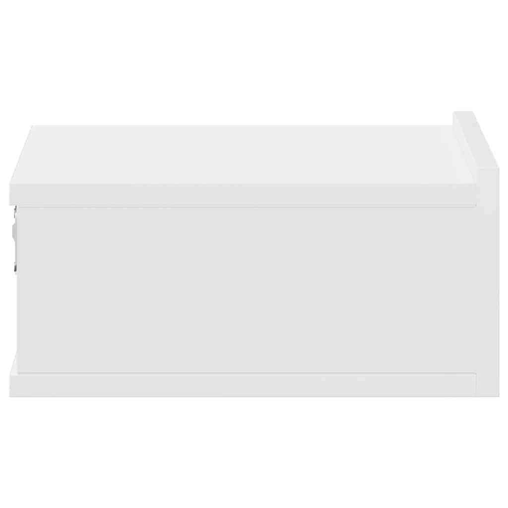 Tables de chevet flottantes 2 pcs Blanc bois d’ingénierie - vidaXL