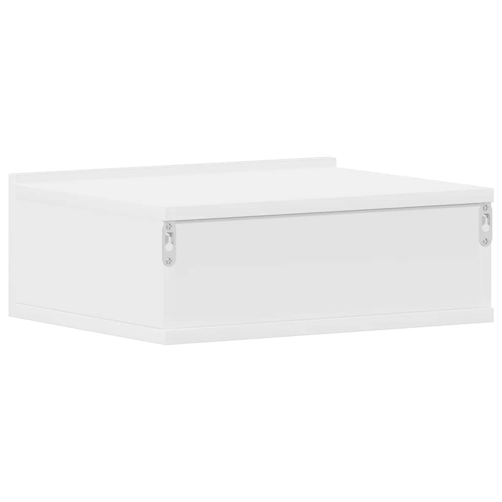 Tables de chevet flottantes 2 pcs Blanc bois d’ingénierie - vidaXL