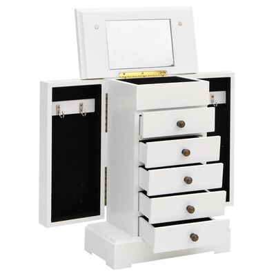 vidaXL Boîte à bijoux avec miroir MDF 25 x 13,5 x 34 cm