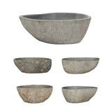 vidaXL Lavabo en pierre de rivière Ovale (37-46)x(29-36) cm