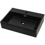 vidaXL Vasque avec trou de robinet en céramique Noir 60,5x42,5x14,5 cm