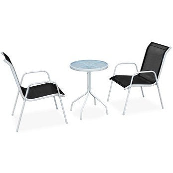 vidaXL Ensemble de bistro 3 pcs Acier Noir