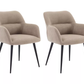 Lot de 2 chaises avec accoudoirs en tissu et métal - Noir - HEKA
