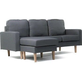 Canapé d'angle réversible en tissu "Gabby" - 3 places - Gris - Longueur 195cm