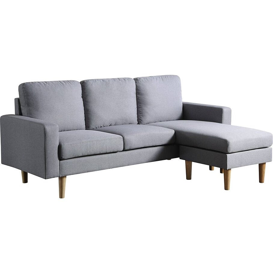 Canapé d'angle réversible en tissu "Gabby" -  3 places - Gris Clair