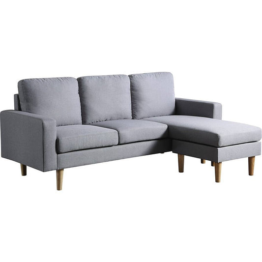 Canapé d'angle réversible en tissu "Gabby" -  3 places - Gris Clair