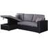 Canapé d'angle convertible/ réversible avec coffre "Alain" - 3 places - Gris / Noir