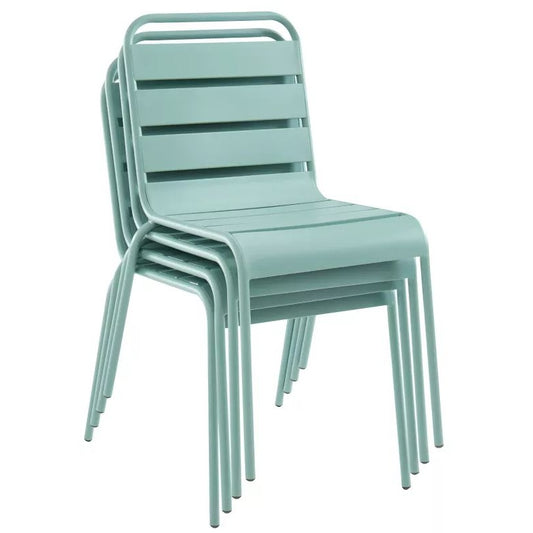 Chaise de jardin empilable en métal - Vert amande - MIRMANDE de MYLIA - 2