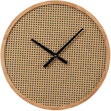 Horloge murale en cannage - D. 60 cm - MDF et bois - Naturel - FIETRA