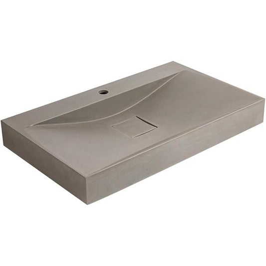 Vasque à poser rectangulaire en béton - L80 x l48 cm - SEROV