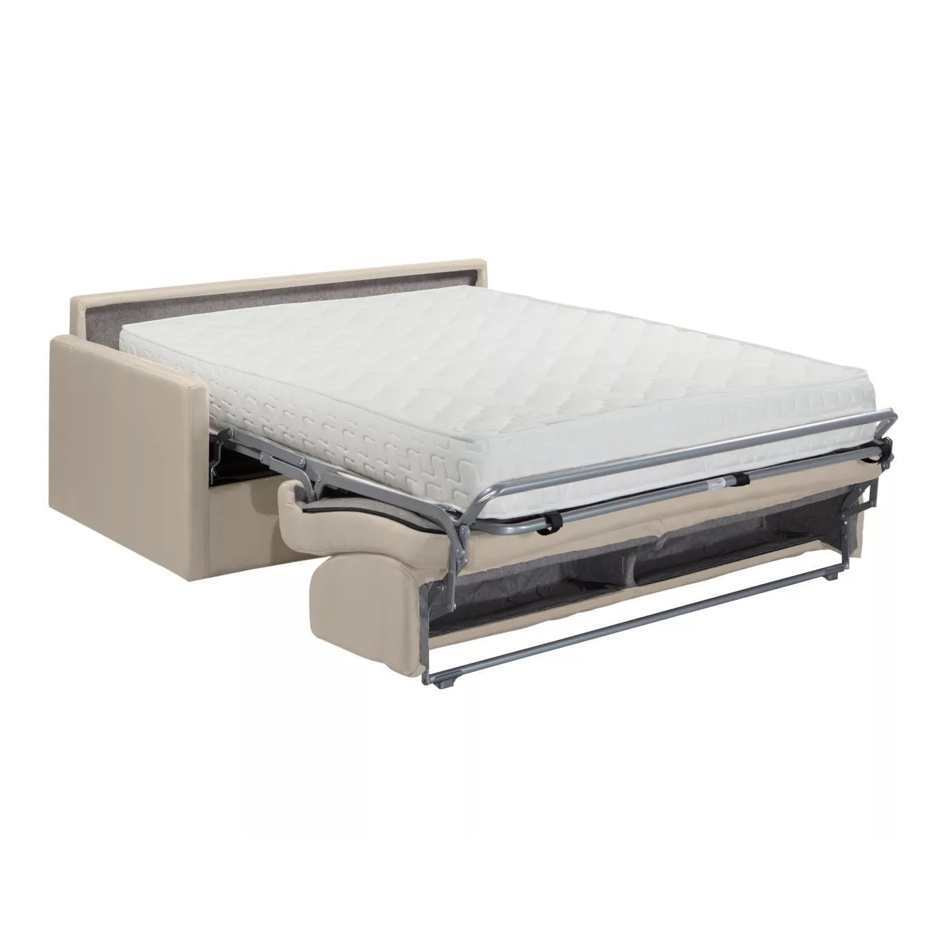 Canapé 4 places  convertible express en tissu beige - Couchage 160 cm - Matelas 22 cm CALIFE