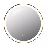 Miroir de salle de bain lumineux rond doré avec Leds  - D. 60 cm - NUMEA