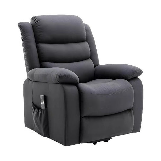 Fauteuil releveur électrique en tissu anthracite NADINE