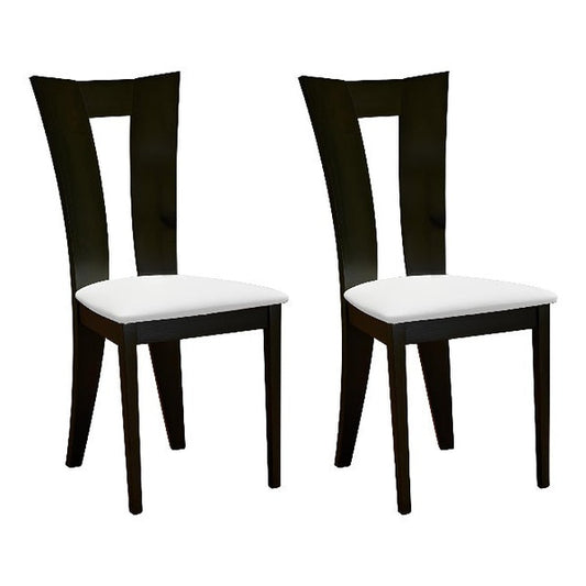 Lot de 2 chaises TIFFANY - Hêtre massif - Coloris : Wengé et blanc