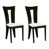 Lot de 2 chaises TIFFANY - Hêtre massif - Coloris : Wengé et blanc