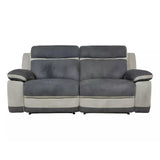 Canapé 3 places relax en microfibre anthracite et bandes gris clair TALCA