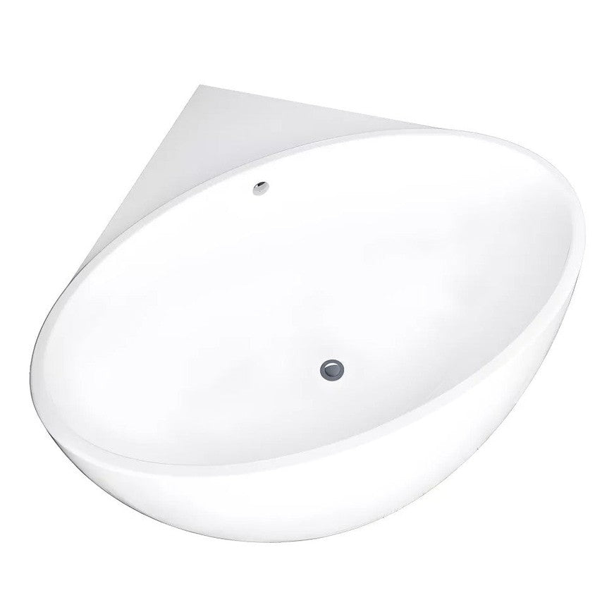 Baignoire d'angle - 197 L - 127 x 127 x 58 cm - Blanche - Acrylique - GOURAMI