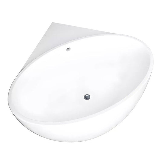Baignoire d'angle - 197 L - 127 x 127 x 58 cm - Blanche - Acrylique - GOURAMI