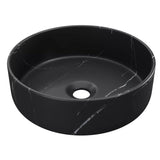 Vasque à poser ronde noire effet marbre en céramique - 36 cm - VIAMARBA