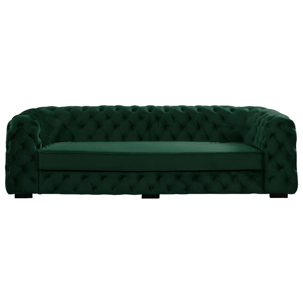 Canapé 3 places chesterfield STANLEY - Velours vert sapin