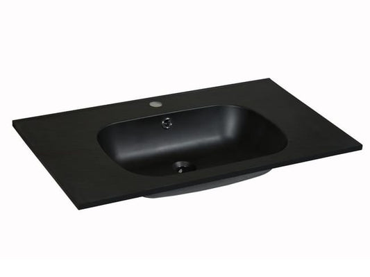 Vasque à encastrer en résine effet pierre - Noir - L80 x l46 cm - OKIWA