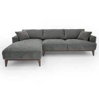 Incomplet (1 colis sur 2) Canapé d'angle gauche en tissu gris JOSEFA