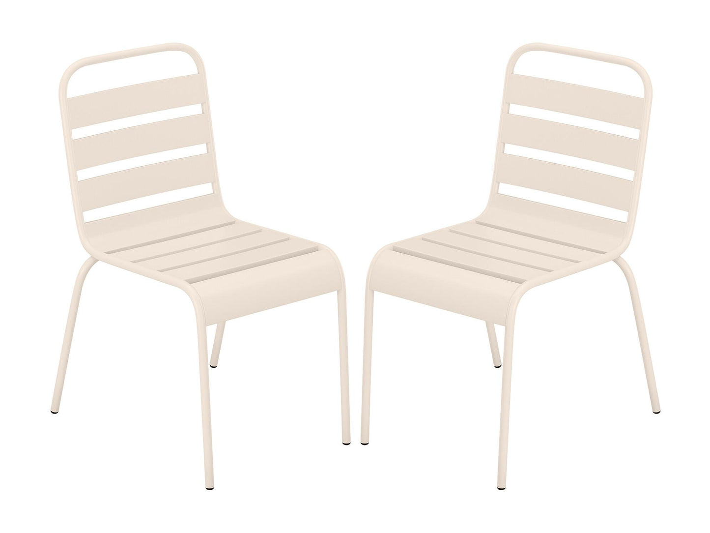 Chaise de jardin empilable en métal - Beige - MIRMANDE de MYLIA
